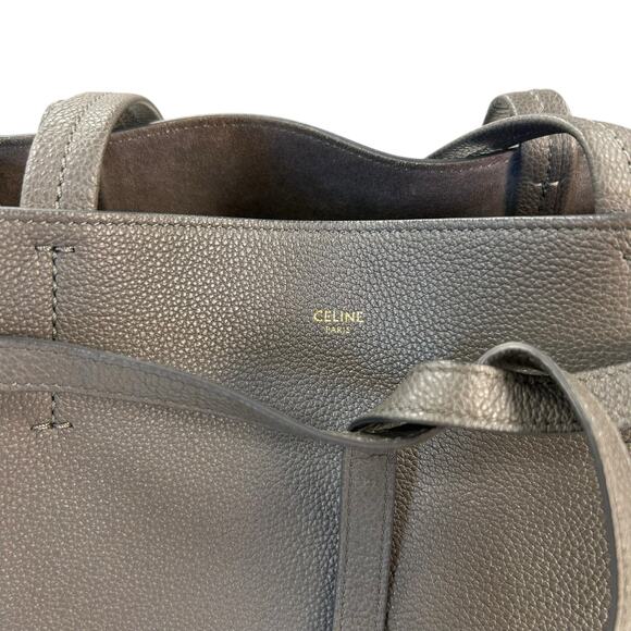 Celine Gray Soft Grained Calfskin Belt Cabas Phantom Shoulder Bag - Picture 3 of 10